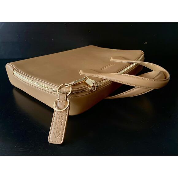 Women's Tan Leather Attache/Briefcase w/Matching Leather Portfolio - Picture 5 of 16